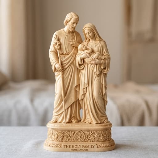 The Holy Family Carved Sculpture (Jesus, Mary, Joseph) - View 1